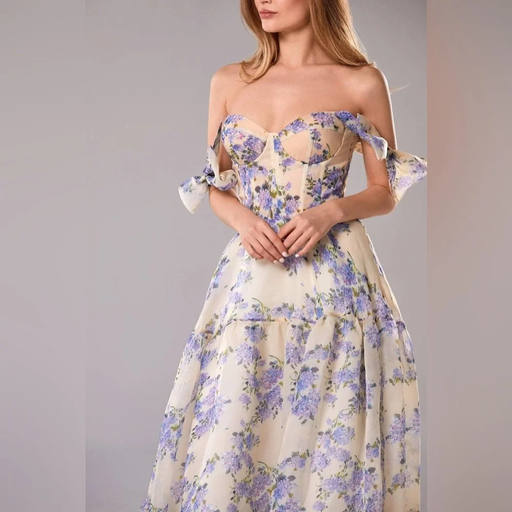 Milla Hydrangea Organza Maxi Dress - XS (Like New) - Picture 8 of 15